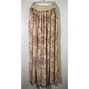 Womens ark & co Beige Floral Skirt Mini Inner Maxi Floral Sheer Outer S‎
